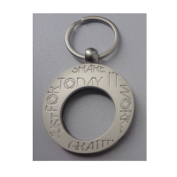 KEYCHAIN MEDALLION HOLDER FOR LASER-ETCHED COINS